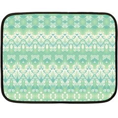 Boho Biscay Green Pattern Fleece Blanket (mini) by SpinnyChairDesigns