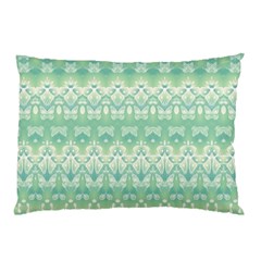 Boho Biscay Green Pattern Pillow Case (two Sides) by SpinnyChairDesigns