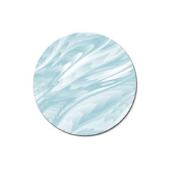 Light Blue Feathered Texture Magnet 3  (round) by SpinnyChairDesigns