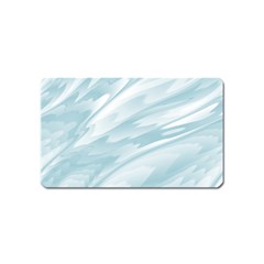 Light Blue Feathered Texture Magnet (name Card) by SpinnyChairDesigns