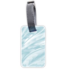 Light Blue Feathered Texture Luggage Tag (one Side) by SpinnyChairDesigns