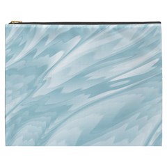 Light Blue Feathered Texture Cosmetic Bag (xxxl) by SpinnyChairDesigns