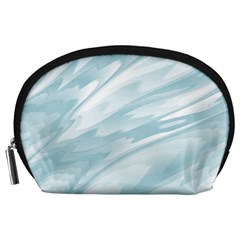 Light Blue Feathered Texture Accessory Pouch (large) by SpinnyChairDesigns