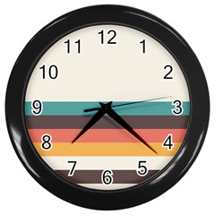 Classic Retro Stripes Wall Clock (black) by tmsartbazaar