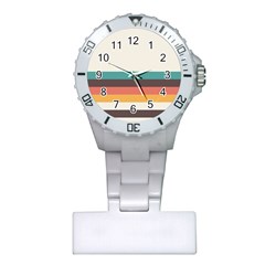 Classic Retro Stripes Plastic Nurses Watch by tmsartbazaar