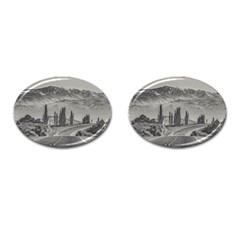 Deserted Landscape Highway, San Juan Province, Argentina Cufflinks (oval) by dflcprintsclothing