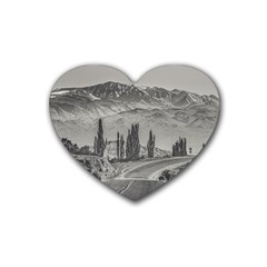 Deserted Landscape Highway, San Juan Province, Argentina Heart Coaster (4 Pack)  by dflcprintsclothing