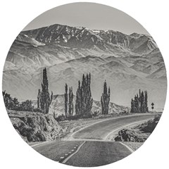 Deserted Landscape Highway, San Juan Province, Argentina Wooden Puzzle Round by dflcprintsclothing