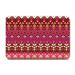 Boho Fuschia And Gold Pattern Small Doormat  by SpinnyChairDesigns