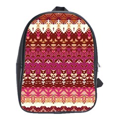 Boho Fuschia And Gold Pattern School Bag (large) by SpinnyChairDesigns