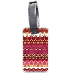 Boho Fuschia And Gold Pattern Luggage Tag (one Side) by SpinnyChairDesigns