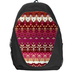 Boho Fuschia And Gold Pattern Backpack Bag by SpinnyChairDesigns
