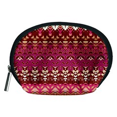 Boho Fuschia And Gold Pattern Accessory Pouch (medium)