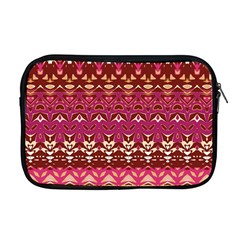 Boho Fuschia And Gold Pattern Apple Macbook Pro 17  Zipper Case by SpinnyChairDesigns