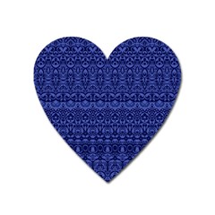 Boho Navy Blue  Heart Magnet by SpinnyChairDesigns