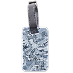 Faded Blue Abstract Art Luggage Tag (two Sides) by SpinnyChairDesigns