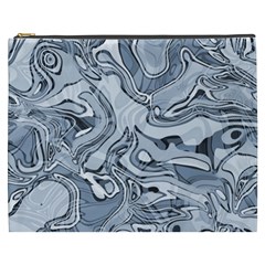 Faded Blue Abstract Art Cosmetic Bag (xxxl) by SpinnyChairDesigns