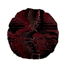 Red Black Abstract Art Standard 15  Premium Flano Round Cushions by SpinnyChairDesigns