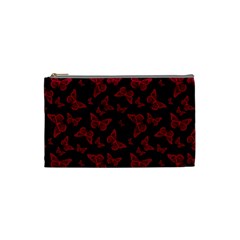 Red And Black Butterflies Cosmetic Bag (small) by SpinnyChairDesigns