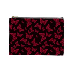 Red And Black Butterflies Cosmetic Bag (large) by SpinnyChairDesigns