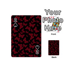 Red And Black Butterflies Playing Cards 54 Designs (mini) by SpinnyChairDesigns