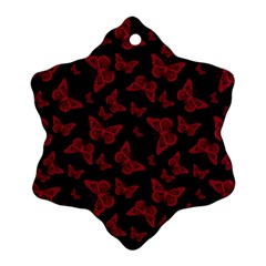 Red And Black Butterflies Ornament (snowflake) by SpinnyChairDesigns