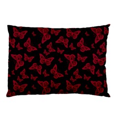 Red And Black Butterflies Pillow Case (two Sides) by SpinnyChairDesigns