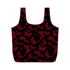 Red And Black Butterflies Full Print Recycle Bag (m) by SpinnyChairDesigns