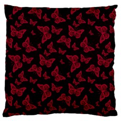 Red And Black Butterflies Large Flano Cushion Case (one Side) by SpinnyChairDesigns