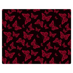 Red And Black Butterflies Double Sided Flano Blanket (medium)  by SpinnyChairDesigns