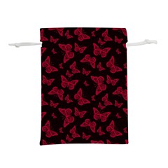 Red And Black Butterflies Lightweight Drawstring Pouch (l) by SpinnyChairDesigns