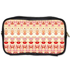 Boho Red Gold Toiletries Bag (one Side) by SpinnyChairDesigns