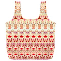 Boho Red Gold Full Print Recycle Bag (xxxl) by SpinnyChairDesigns
