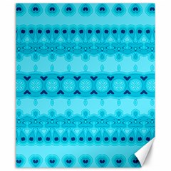 Boho Aqua Blue Canvas 20  X 24  by SpinnyChairDesigns