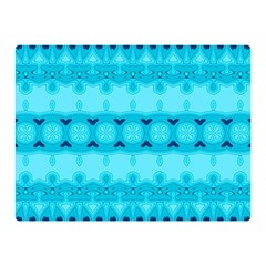 Boho Aqua Blue Double Sided Flano Blanket (mini)  by SpinnyChairDesigns
