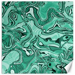 Biscay Green Swirls Canvas 20  X 20  by SpinnyChairDesigns