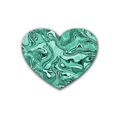 Biscay Green Swirls Heart Coaster (4 Pack)  by SpinnyChairDesigns