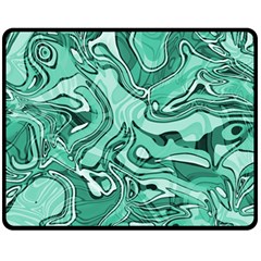 Biscay Green Swirls Fleece Blanket (medium)  by SpinnyChairDesigns