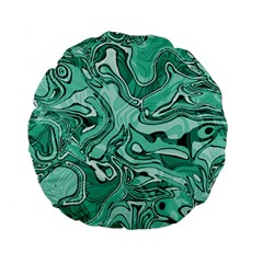 Biscay Green Swirls Standard 15  Premium Flano Round Cushions by SpinnyChairDesigns