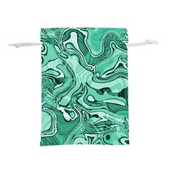 Biscay Green Swirls Lightweight Drawstring Pouch (m) by SpinnyChairDesigns