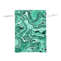 Biscay Green Swirls Lightweight Drawstring Pouch (l) by SpinnyChairDesigns