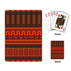 Boho Aztec Rust Orange Color Stripes Playing Cards Single Design (rectangle) by SpinnyChairDesigns