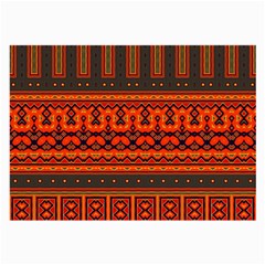 Boho Aztec Rust Orange Color Stripes Large Glasses Cloth (2 Sides) by SpinnyChairDesigns