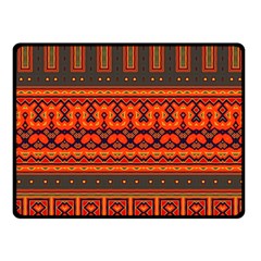 Boho Aztec Rust Orange Color Stripes Fleece Blanket (small) by SpinnyChairDesigns