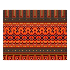 Boho Aztec Rust Orange Color Stripes Double Sided Flano Blanket (large)  by SpinnyChairDesigns