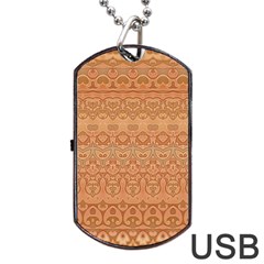 Boho Fancy Peach  Dog Tag Usb Flash (one Side) by SpinnyChairDesigns