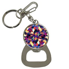 Colorful Geometric  Bottle Opener Key Chain by SpinnyChairDesigns