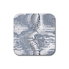 Faded Blue Grunge Rubber Coaster (square)  by SpinnyChairDesigns
