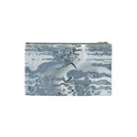 Faded Blue Grunge Cosmetic Bag (Small) Back