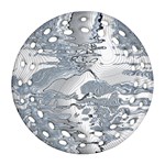 Faded Blue Grunge Ornament (Round Filigree) Front